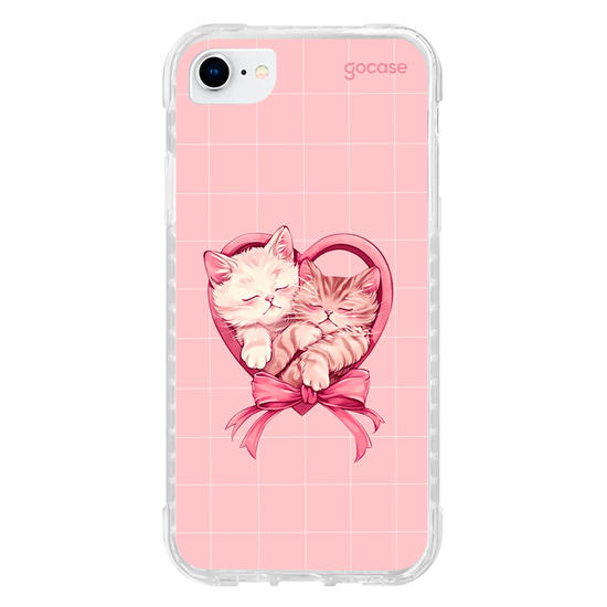 Capinha para celular Valentines Cats - Heart