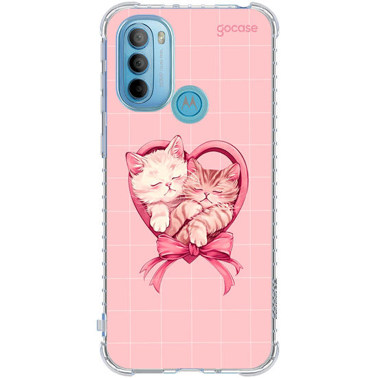 Capinha para celular Valentines Cats - Heart