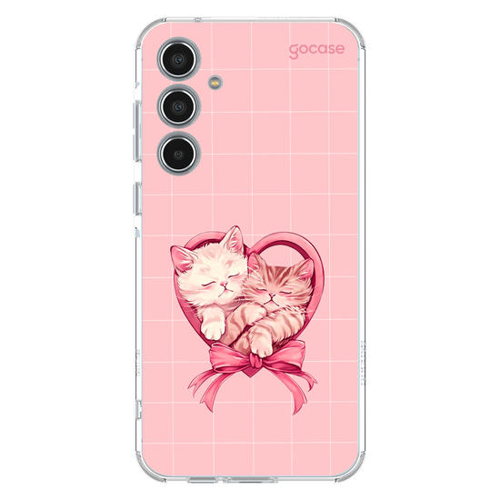 Capinha para celular Valentines Cats - Heart