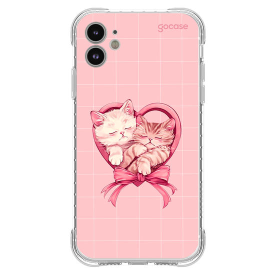 Capinha para celular Valentines Cats - Heart