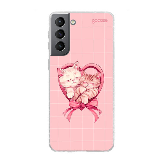Valentines Cats - Heart Phone Case