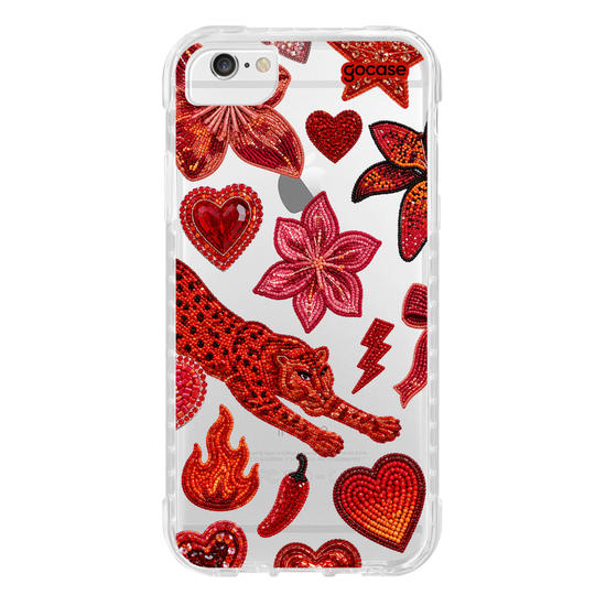 Capinha para celular  Vermelho Cravejado