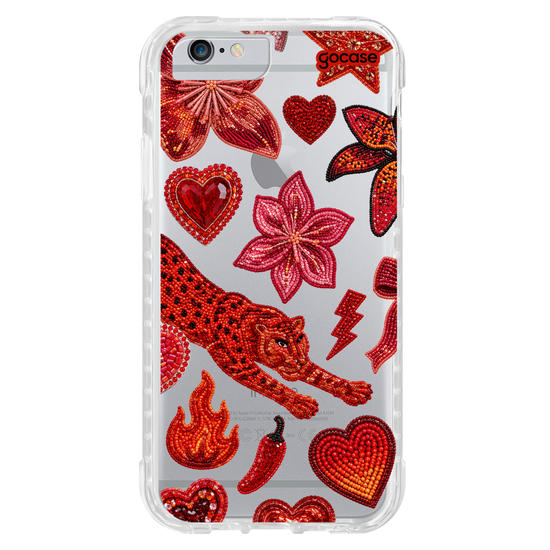Capinha para celular  Vermelho Cravejado
