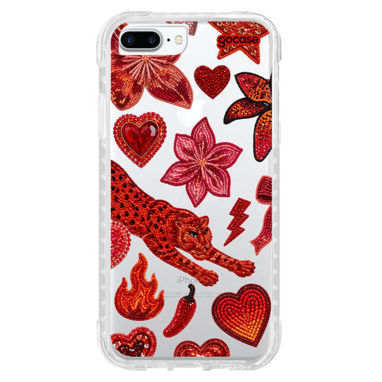 Capinha para celular  Vermelho Cravejado