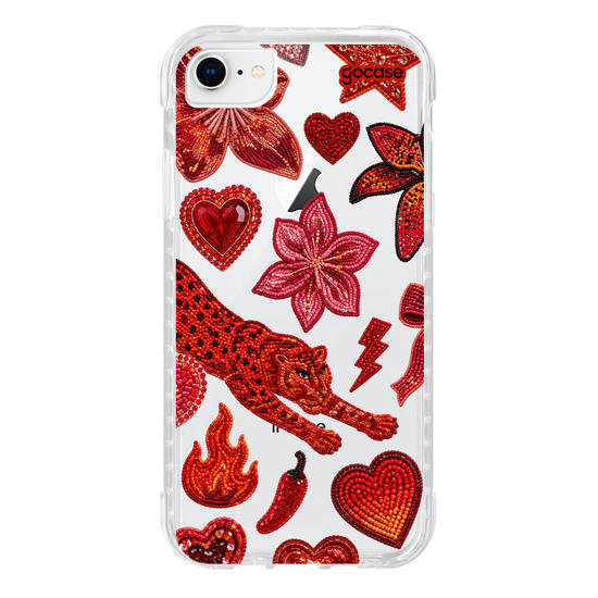 Capinha para celular  Vermelho Cravejado