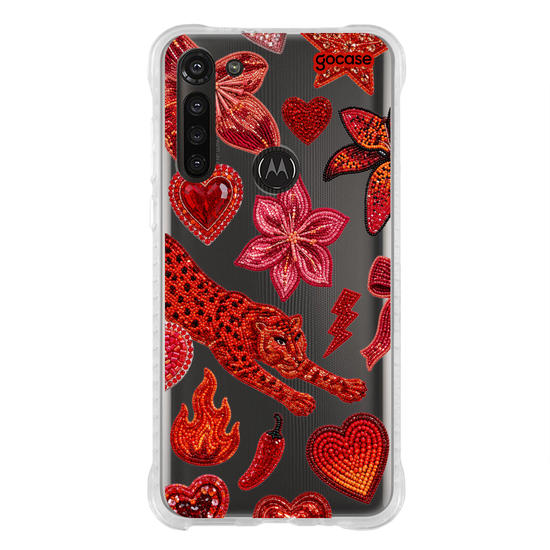 Capinha para celular  Vermelho Cravejado