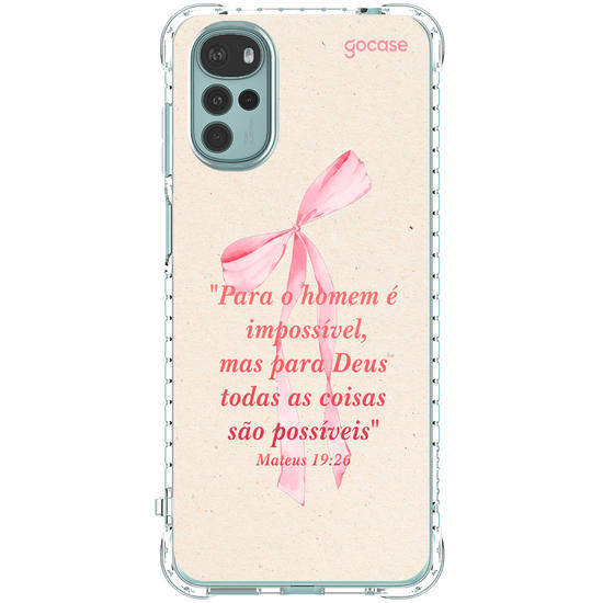 Capinha para celular  Versículo - Mateus 19:26