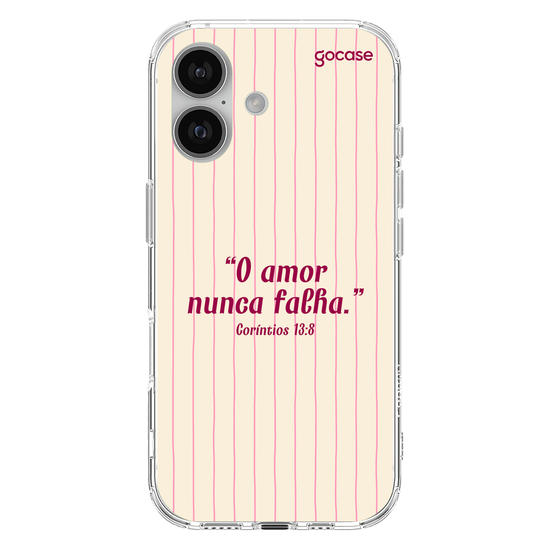 Capinha para celular  Versículo - O amor nunca falha