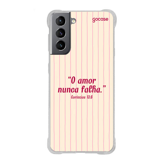 Capinha para celular  Versículo - O amor nunca falha