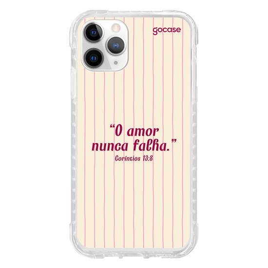 Capinha para celular  Versículo - O amor nunca falha