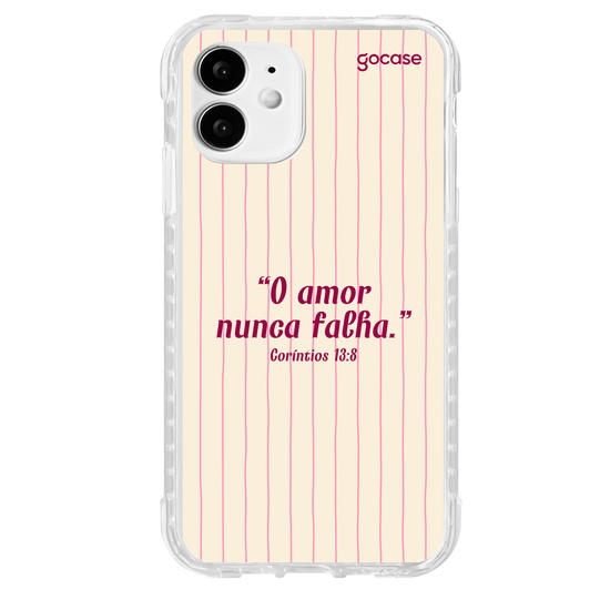 Capinha para celular  Versículo - O amor nunca falha