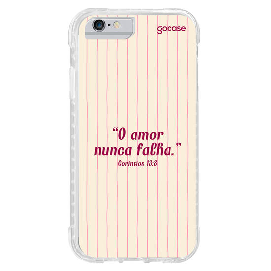 Capinha para celular  Versículo - O amor nunca falha
