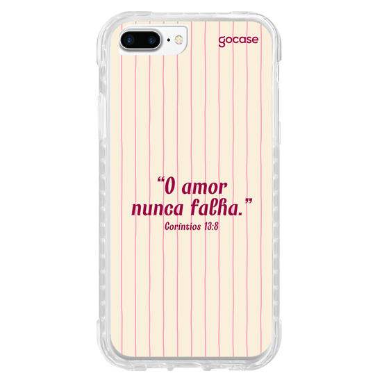Capinha para celular  Versículo - O amor nunca falha