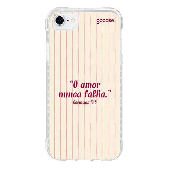 Capinha para celular  Versículo - O amor nunca falha