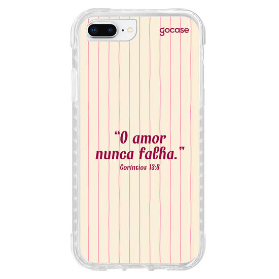 Capinha para celular  Versículo - O amor nunca falha