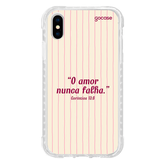 Capinha para celular  Versículo - O amor nunca falha
