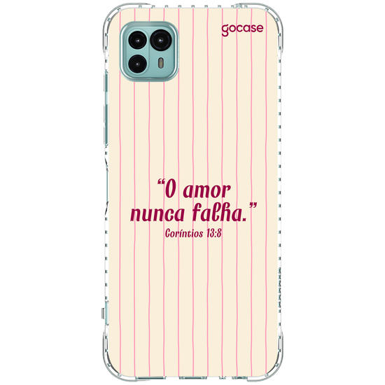 Capinha para celular  Versículo - O amor nunca falha