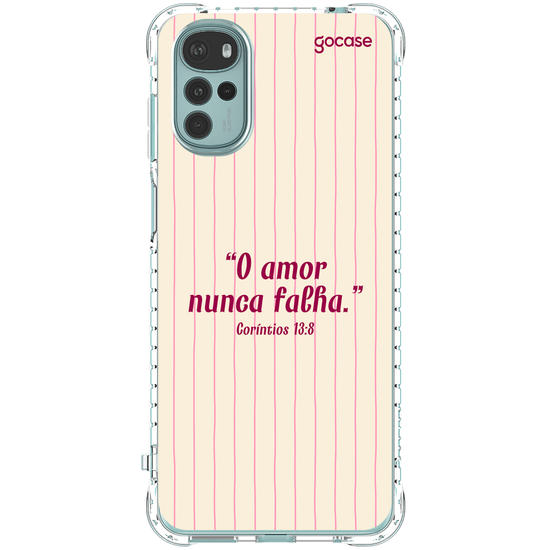 Capinha para celular  Versículo - O amor nunca falha