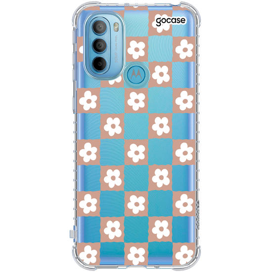 Capinha para celular  Vichy Flowers Quadriculado