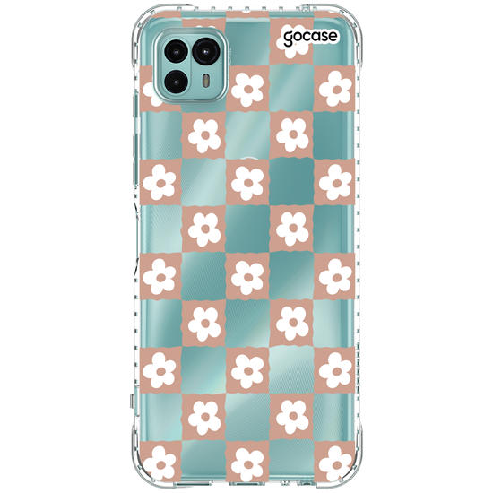 Capinha para celular  Vichy Flowers Quadriculado