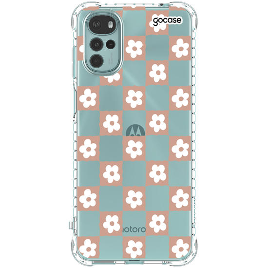Capinha para celular  Vichy Flowers Quadriculado