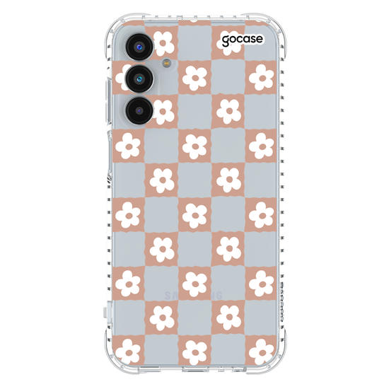 Capinha para celular  Vichy Flowers Quadriculado