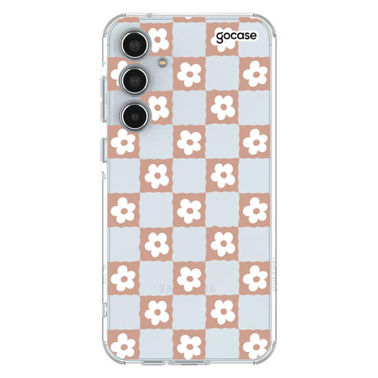Capinha para celular  Vichy Flowers Quadriculado
