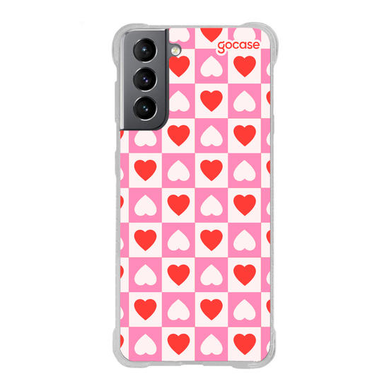 Capinha para celular  Vichy Hearts Capinha para celular  Vichy Hearts