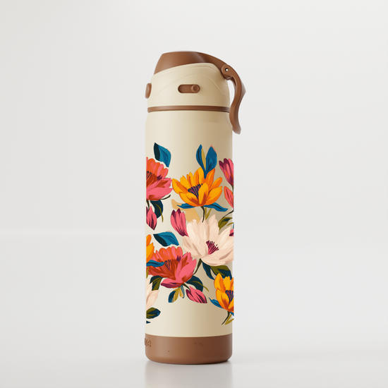  Garrafa Flip Pro - Novas Cores - Floral Sunset