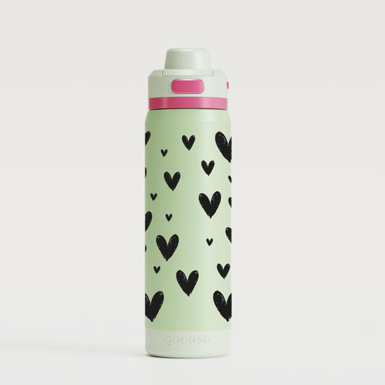  Garrafa Térmica Flip Pro - Coração Minimalista Pattern