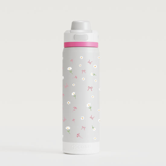  Garrafa Térmica Flip Pro - Laços e Margaridas