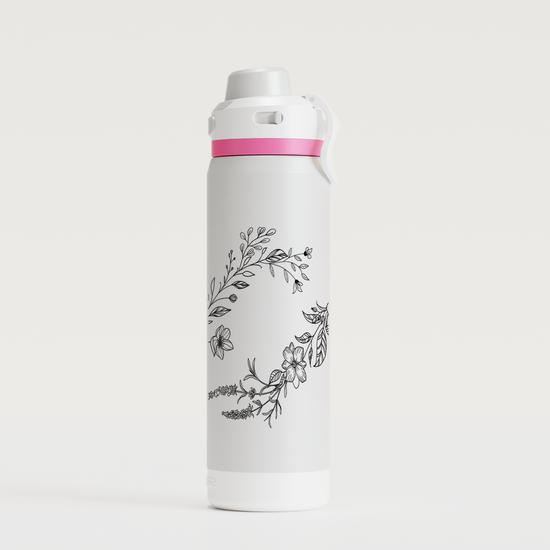  Garrafa Térmica Flip Pro - Ramo de Flor Linear