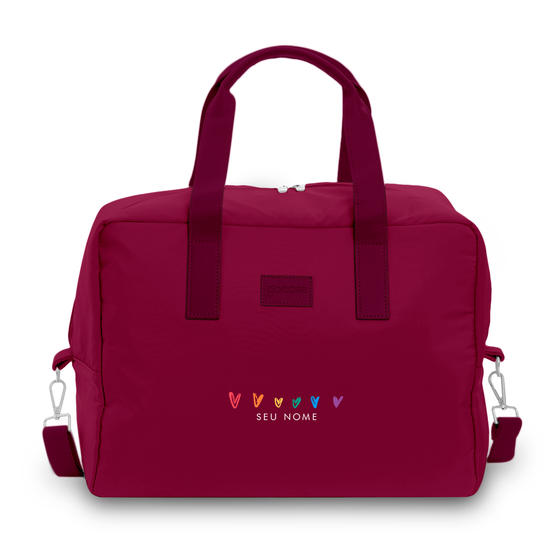 Bolsa Joy - Corações Arco-Íris com Nome Bolsa Joy - Corações Arco-Íris com Nome
