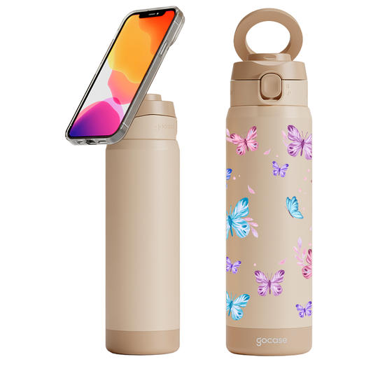  Garrafa Térmica Magsafe - Borboletas com Aquarela - Pattern