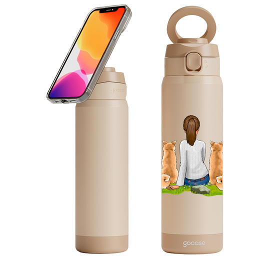  Garrafa Térmica Magsafe - Garota Com 2 Pets