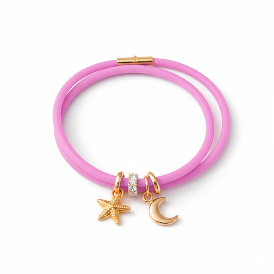  Pulseira com Pingente - Lilas