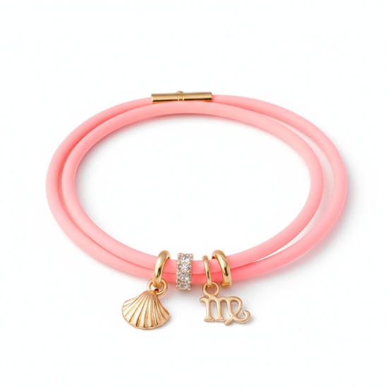 Pulseira com Pingente - Rosa Claro