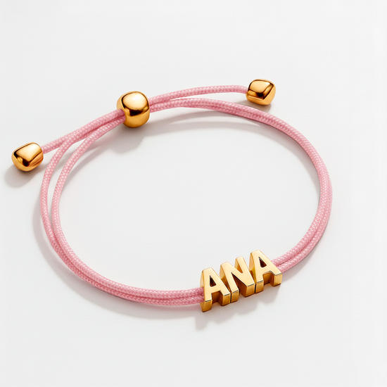  Pulseira Name Charm - Rosa Claro