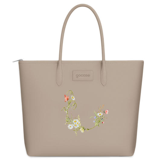 Tote Colors Universitária - Inicial Arranjo de Flores.