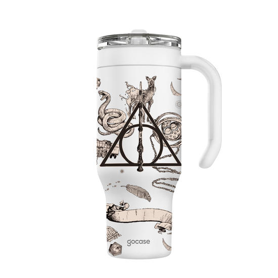 Copo Térmico Life + Ebook -  Harry Potter - Relíquias e Elementos