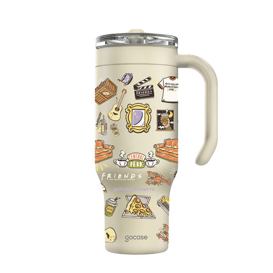Copo Térmico Life + Ebook -  Friends - Pattern Old School