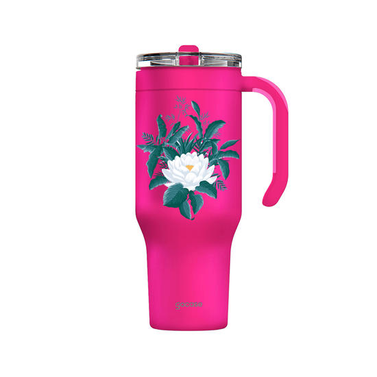 Copo Térmico Life + Ebook -  The White Lotus - Flor de Lotus