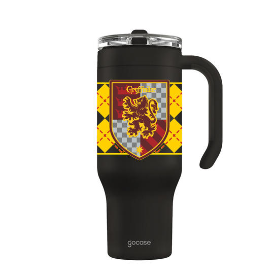 Copo Térmico Life + Ebook -  Harry Potter - Grifinória Xadrez