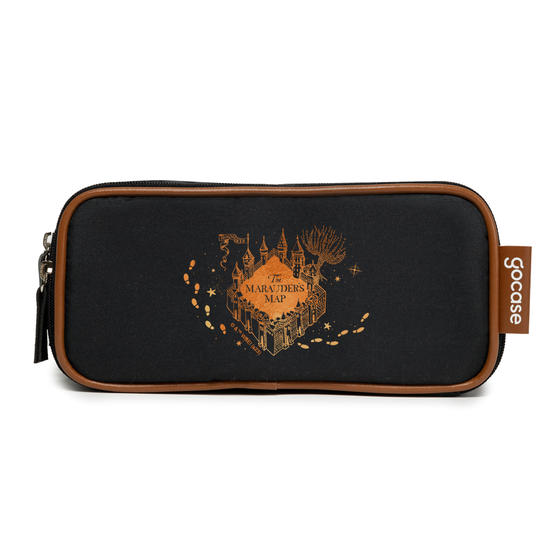 Estojo Slim Preto - Harry Potter - Mapa do Maroto Gold