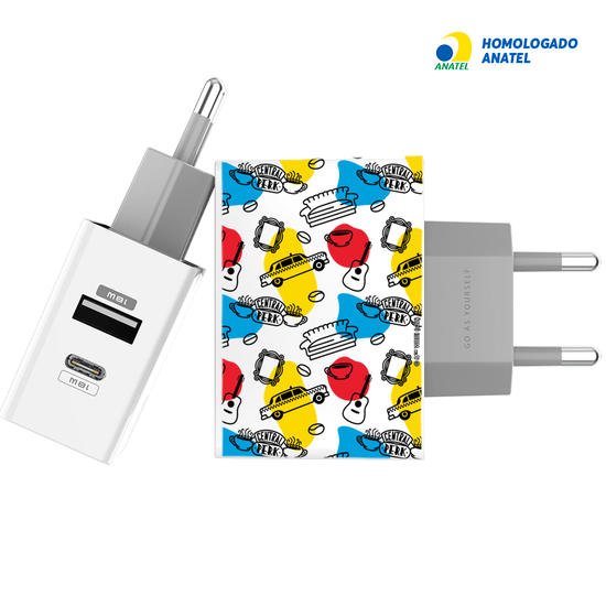 Carregador Turbo Power 18W Gocase - Iphone / Android - Friends - Icons Customizável