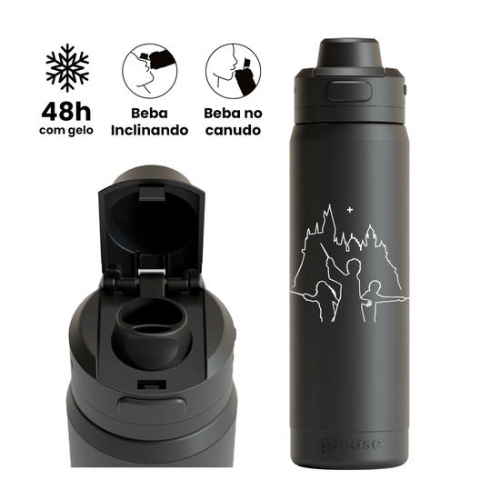 Garrafa Térmica Flip Pro - Harry Potter - Trio de Feiticeiros