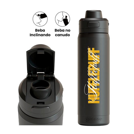 Garrafa Térmica Flip Pro + Ebook - Harry Potter – Hufflepuff House Pride