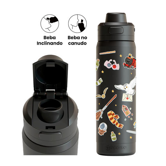 Garrafa Térmica Flip Pro - Harry Potter - Símbolos Mágicos