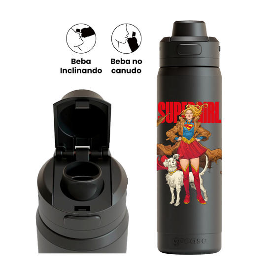 Garrafa Térmica Flip Pro - Super Girl - Space Girl