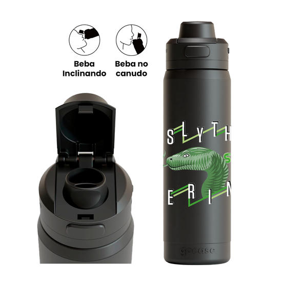 Garrafa Térmica Flip Pro - Harry Potter - Slytherin Legacy